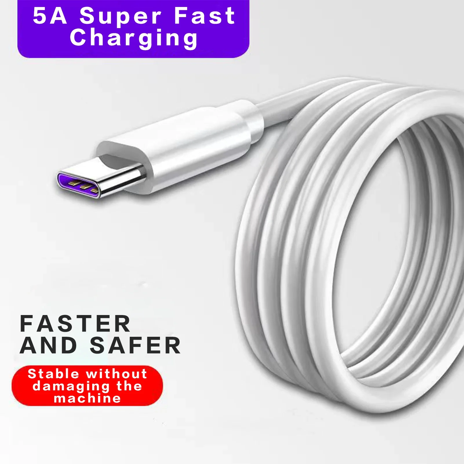 5A USB Type C Cable Wire  40w Mobile Phone Fast Charging Line Type C Charger Data Cord Cables 1/1.5/2M  xiaomi  huawei