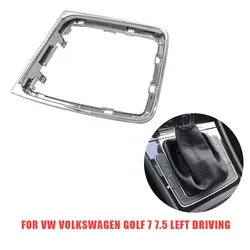 Car Gear Shift Knob Left Hand Driver Lever Shifter Frame Bracket Chrome Circle For Volkswagen VW Manual Golf 7 7.5 Golf R
