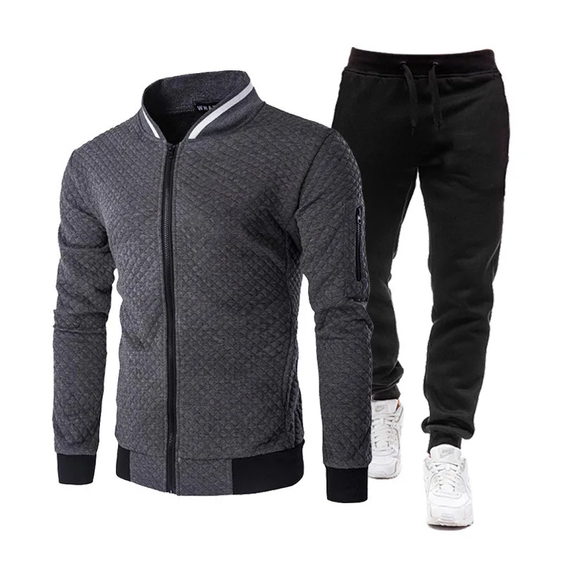 2023 Pring Men Sports Set Casual Sweatshirt Baseball Wear Zipper Long Sleeve Tracksuits Fashion Sweatpants Slim Two-piece Set