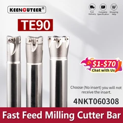 90-Degree 4NTE90 Fast-Feed Milling Cutter Bar Used for 4NKT060308 Double-Sided Right-Angle Milling Cutter Insert