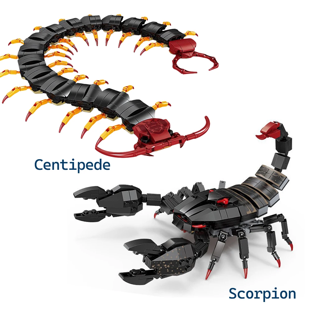 نماذج مخلوقات بيونيك قابلة للجمع - مجموعة بناء MOC من العقرب الحريشي والتريليوبيت، قطع عرض مفصلة للهواة
