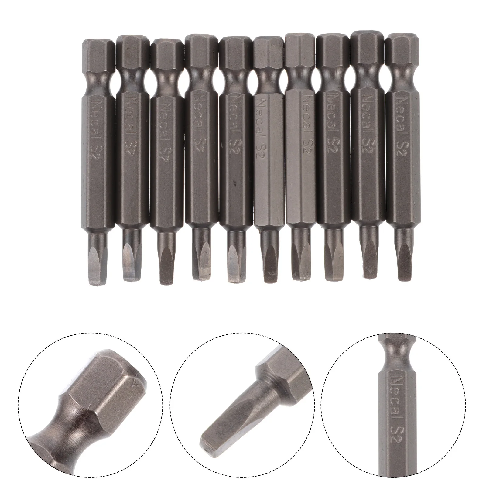 10Pcs Square Head Screwdriver Bits S2 Steel Anti Impact Magnetic for Furniture Repair Screw Drivers Screwdriver Bits