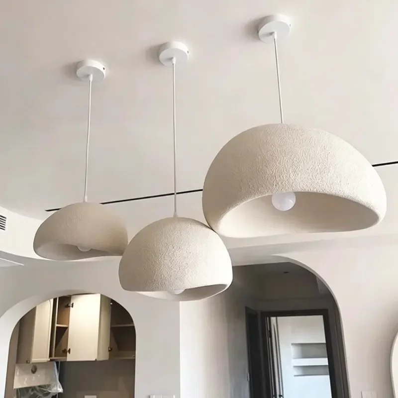 Wabi Sabi Cream Cloud Hanging Lamp for Minimalist Dining Room Bar Homestay Living Room Commercial Space Pendant Light
