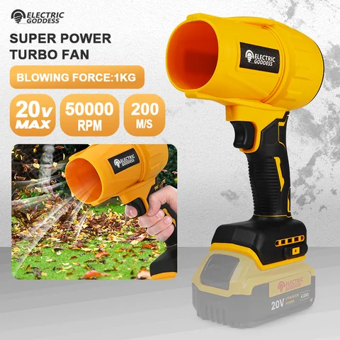 전기 여신 1500W 전기 브러시리스 공기 송풍기 제트 터보 송풍기 200 메터/초 자동차 건조기 Dewalt 20V 배터리 용 먼지 불어 도구