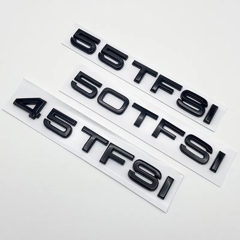 3D Flat Letters ABS Emblem 2.0TDI 35TFSI 40TFSI for Audi A3 S3 Car Trunk Lid Nameplate Badge Logo Sticker Chrome Glossy Black