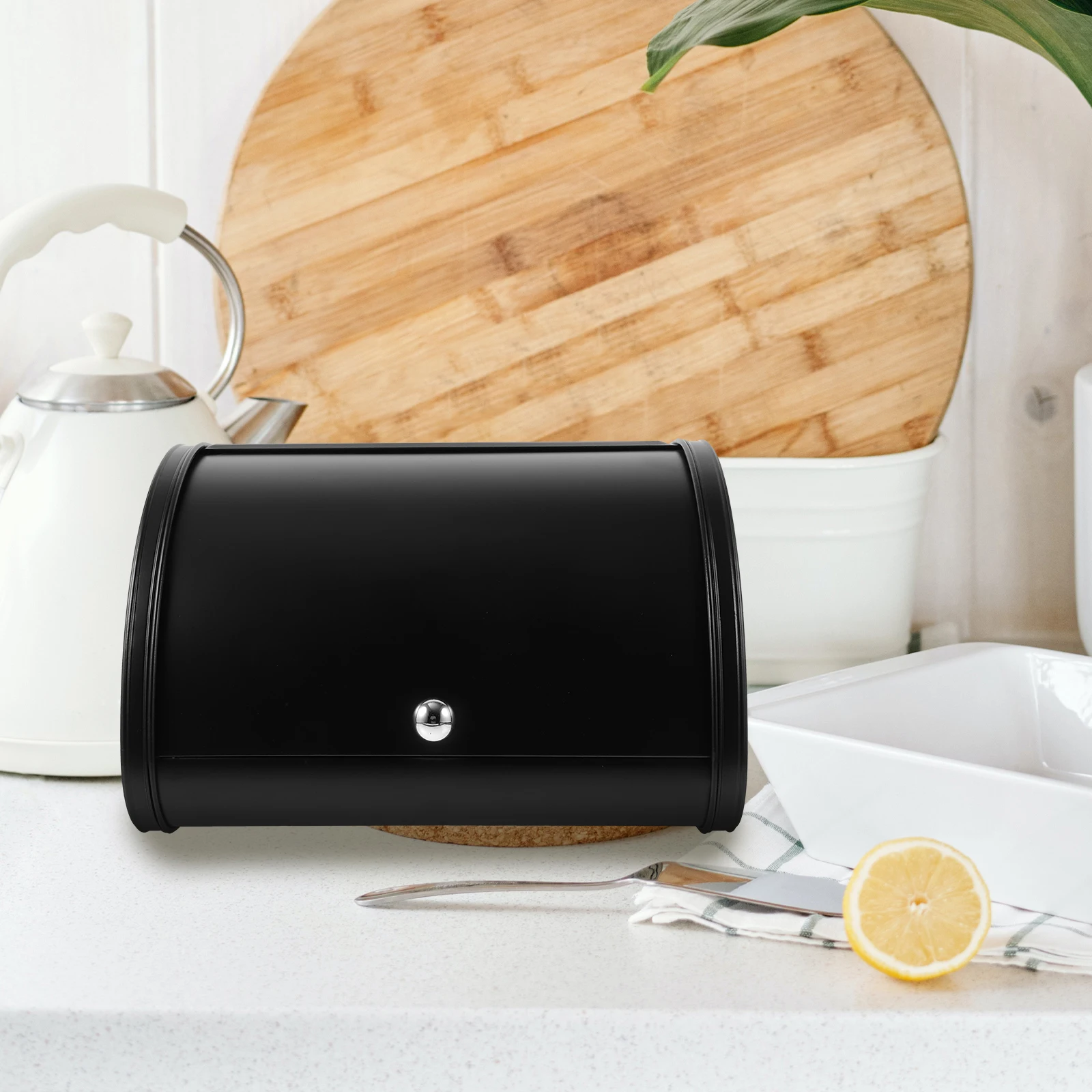 

Bread Box Metal Storage Bin Containers Countertop Carbon Steel Breadbox for Homemade Boxes