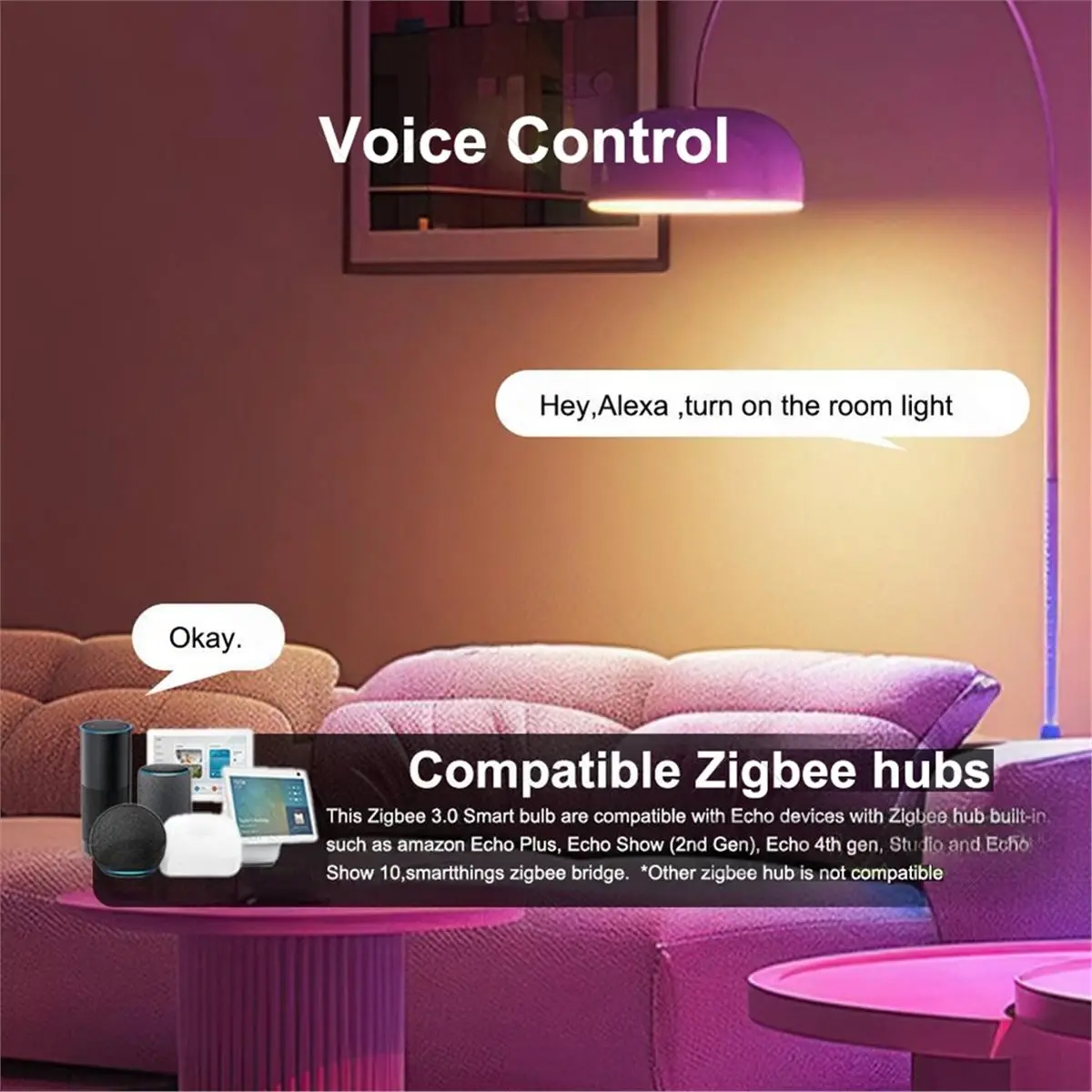B21B LED Smart Bulb, RGB Bulb, 15W Home Use, Color Changing Ambient Light, Remote Control, Colorful Bulb