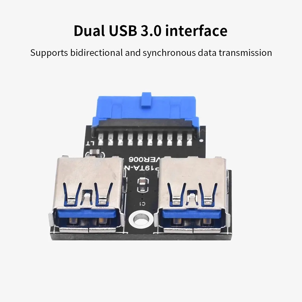 TISHRIC 19Pin To USB3.0 Type-C Female Output 19Pin Header Converter 10Gbps for PC Desktop Motherboard Connector Riser