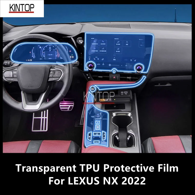 

For LEXUS NX 2022 Car Interior Center Console Transparent TPU Protective Film Anti-scratch Repair Film Accessories Refit