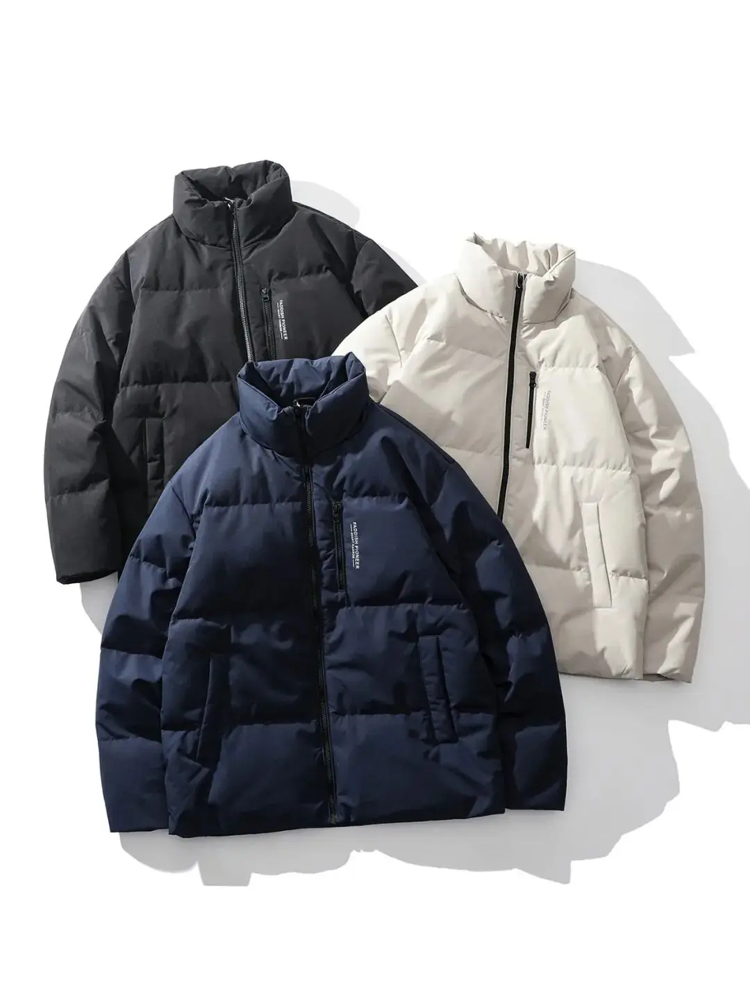 

Casual Du down Puffer Jaet Men's Outdoor Sports Leisure Zipper Stand Collar Long Sve Regular Fit Polyester Fiber