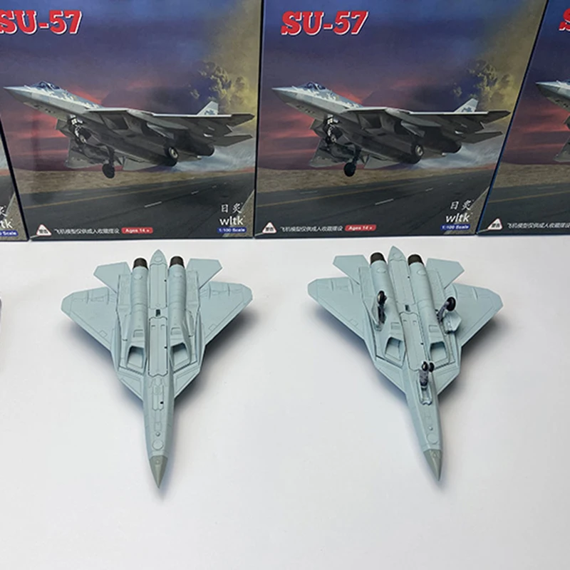 Diecast Alloy 1/100 Scale Russian Metal Fighter Su 57 Airplane Aircraft Model Su-57 Plane Model For Boy Toy Gifts Collection