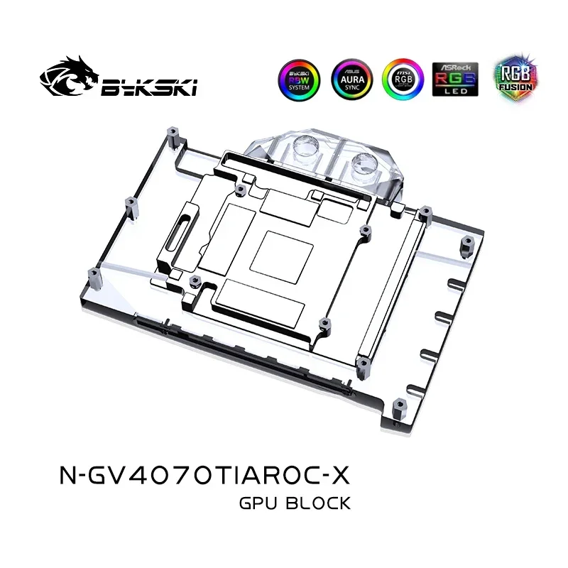 Видеокарта Bykski с водяным охлаждением для GIGABYTE RTX 4070Ti/4070 SUPER AORUS Master Gaming OC/AERO OC 12G