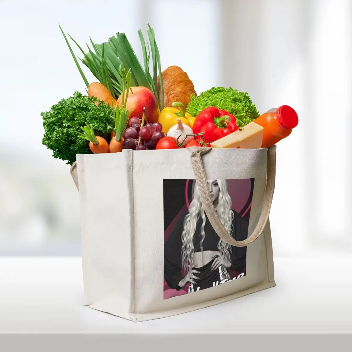 حقيبة يد Pabllo Vittar Ela sim حقيبة كتف قماشية كبيرة