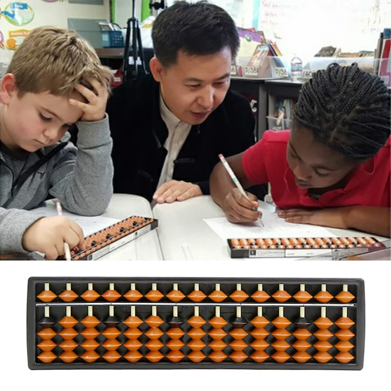 1 STKS Math Leermiddel Voor Kinderen Draagbare Chinese 15 Cijfers Kolom Abacus Rekenkundige Soroban Berekenen Tellen