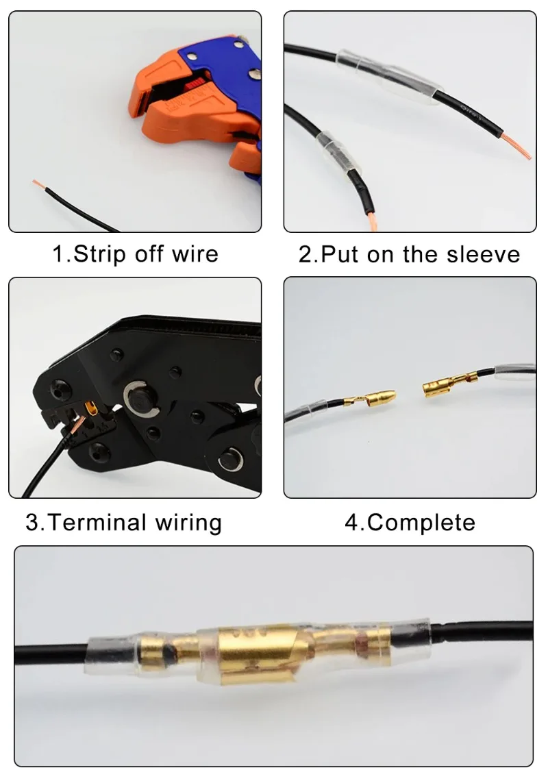 4,0mm Bullet Schnellverbinder Kupfer-Crimpklemmen Männlich-Weiblich Isolierte Hülsen Elektrische Verdrahtungsverbinder Sortiment-Set – Detail 13