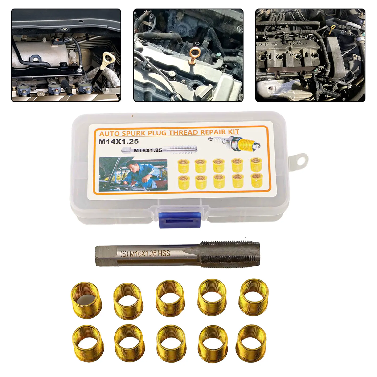 

Engine Repair M14x1.25 Inserts Spark Thread Kit Long-Lasting Performance Thread Repair Process For Diesel Engines