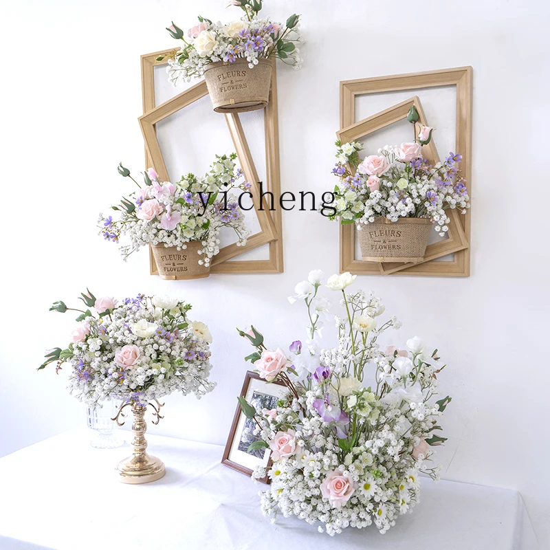 

ZK Wall-Mounted Decorative Frame Finished Floral Arrangement for Window Display Counter Desktop Artificial Flower Arrangement