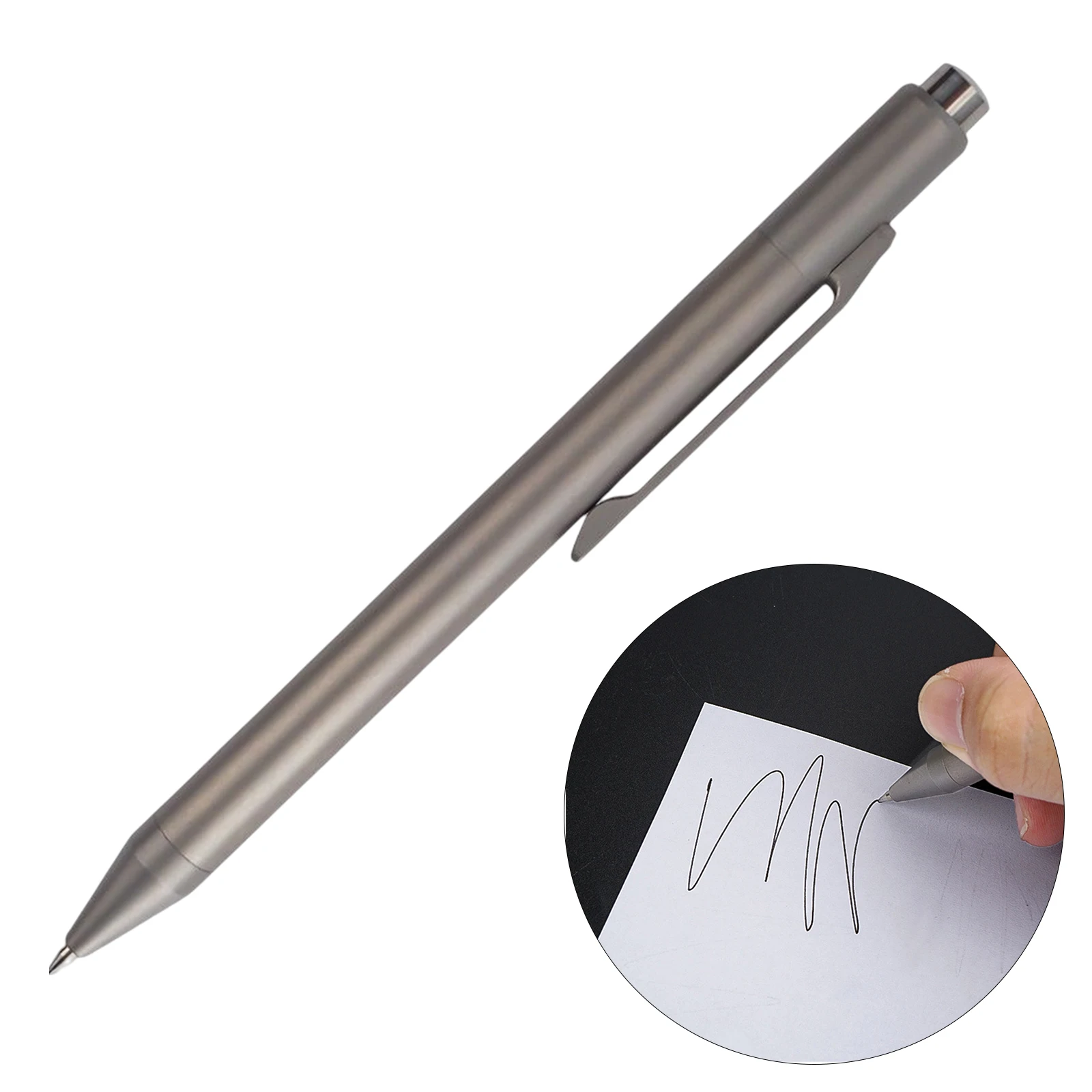 0.5mm  Retractable Ballpoint Pen Titanium Alloy Ball Pen Rollerball Pen Sign Executive Blank Ink Gift Bolt Action Pen for Office