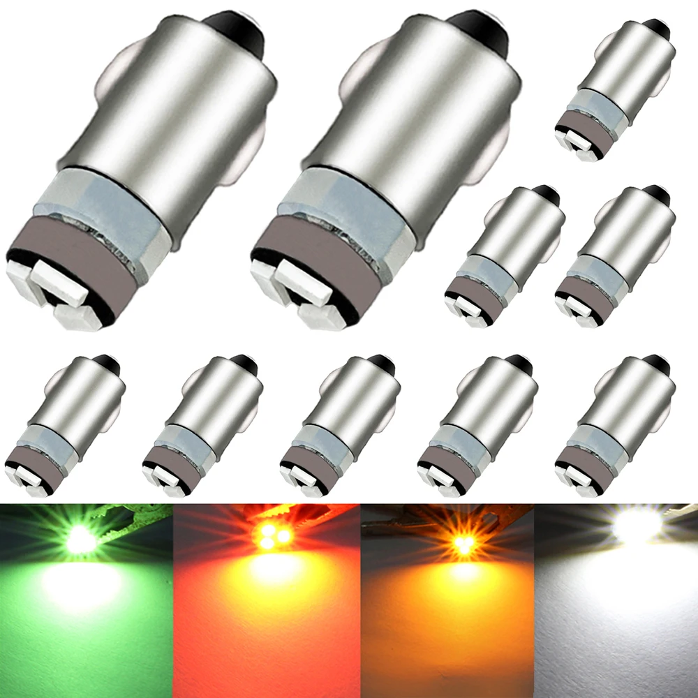 10pcs/lot Motor Auto Car Green DC12V LED Instrument Panel BA7S 3014 3SMD Light Bulbs Amber red white Green.