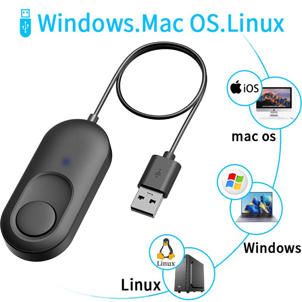 Mouse Micro Switch Computer Anti Sleep Automatic Movement Virtual Mouse Jiggler Prevent Screen Lock USB Mouse Shake