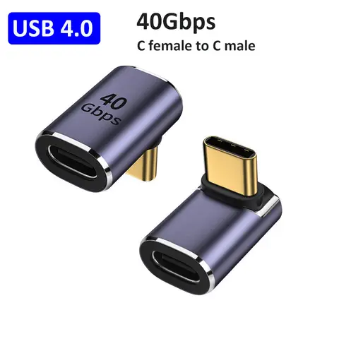 USB C Adapters Straight Angle Adapter Type C Female to Type C Male 40Gbps Fast Data Adapter Converter Charging Adapters
