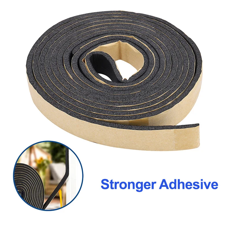 5mm thick Foam Insulation Tape Weather Stripping Door Seal Strip Self Adhesive Heat Resistant Sealing Sponge Strip Window Door