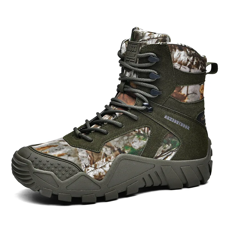 Men\'s Camouflage Martin Boots Military Boots Tactical Boots Wear-resistant Sports Shoes, Outdoor Hiking and Mountaineering Shoes