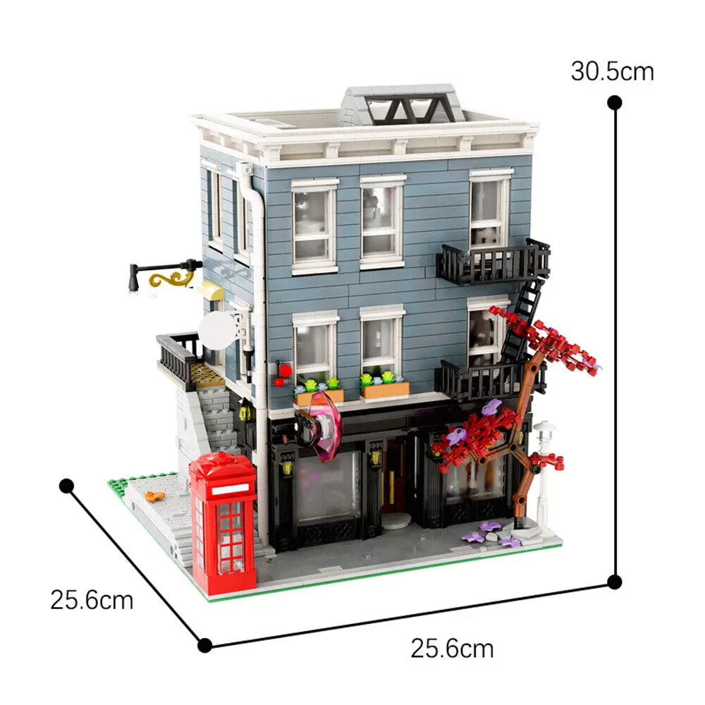 European Style Three Story Modular Building Tailor Shop 2685 Pieces MOC Build