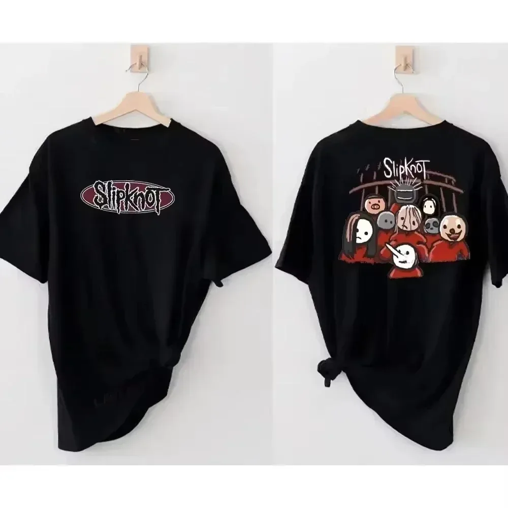 صيف جديد خمر Slipknots إعداد لجولة الجحيم قميص أسود المعادن الثقيلة روك باند المرأة الهيب هوب الجمالية بلايز