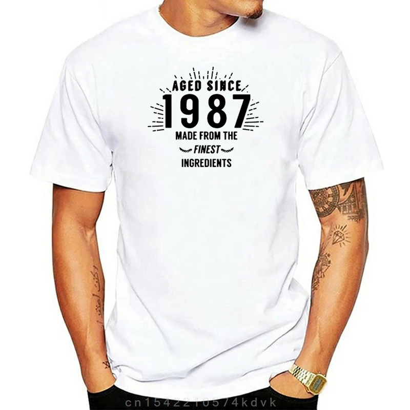 Clothing Fashion Men'S T Shirts 30Th Birthday Gift Aged Since 1987 Made From The Finest Ingredients Mens T-Shirtdesign A Shirt