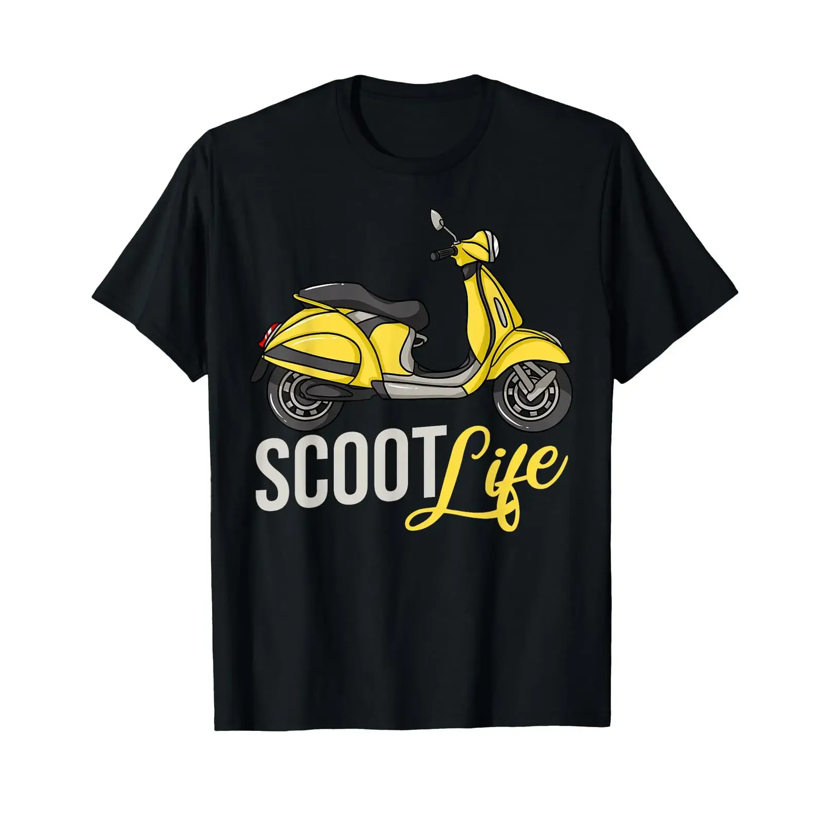 Scoot Life Moped Scooter Motor Rider T Shirt vintage Washed Comfortable Stretched Soft homme Casual Versatile fashion