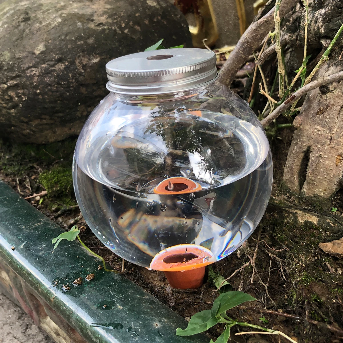 4 قطعة منقطات الري نظام الري في الحديقة مصابيح نباتية ذاتية السقي أوتوماتيكية للنباتات الداخلية والخارجية البلاستيكية #2