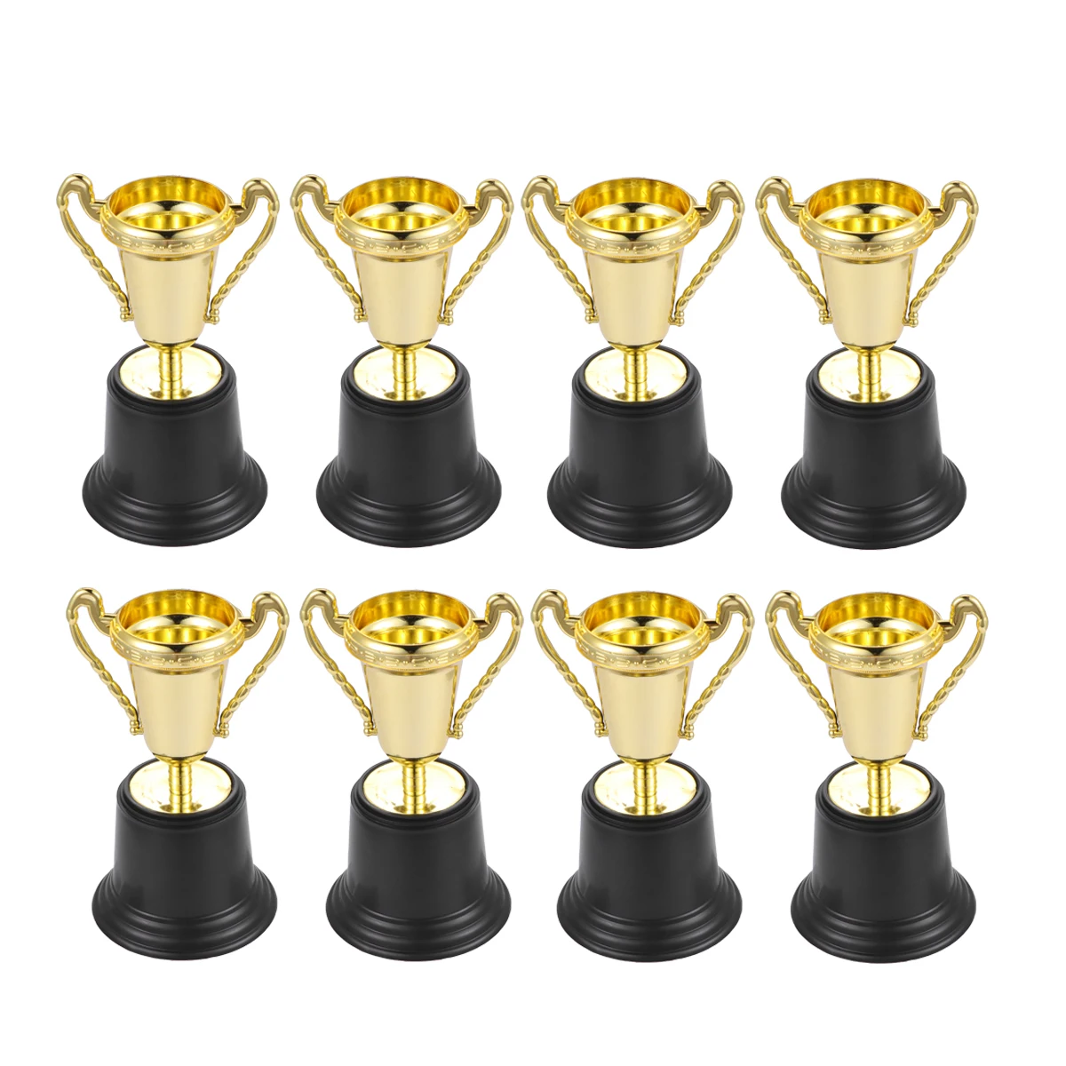 

8 pcs Plastic Trophies Golden Award Kids Prizes Ceremony Customizable Eco Friendly Party Favor Classroom Reward Sports Team