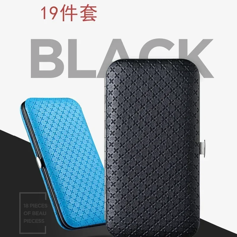 Profesjonalne narzędzia do manicure i pedicure, obcinacz do wrastających paznokci, 19 w 1 ze stali nierdzewnej