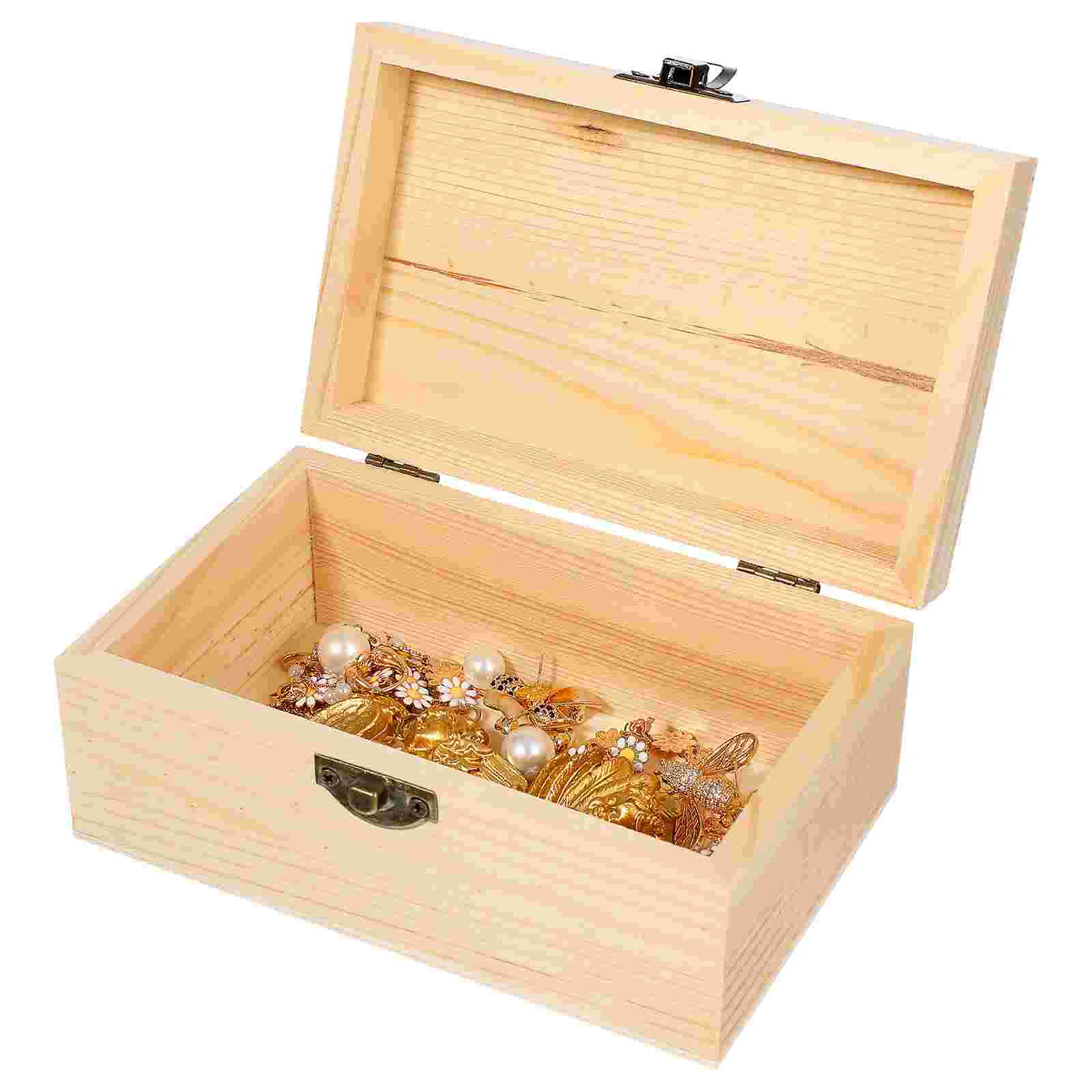 Drawer Jewelry Box Storage Container Mini Goods Small Trinket Case Organizer Bamboo Safe Use