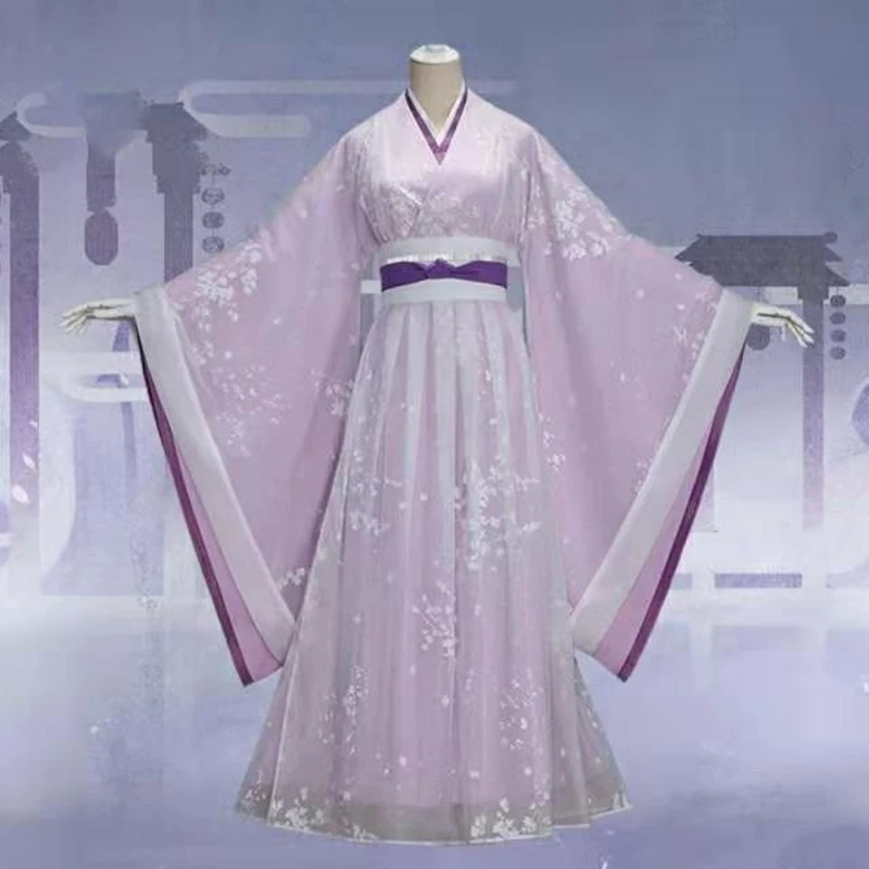 Ancient Traditional Chinese Hanfu for Women 2025 Spring Han Dynasty Purple Cross Collar Top Large Size Dresses 3PCS Full Sets