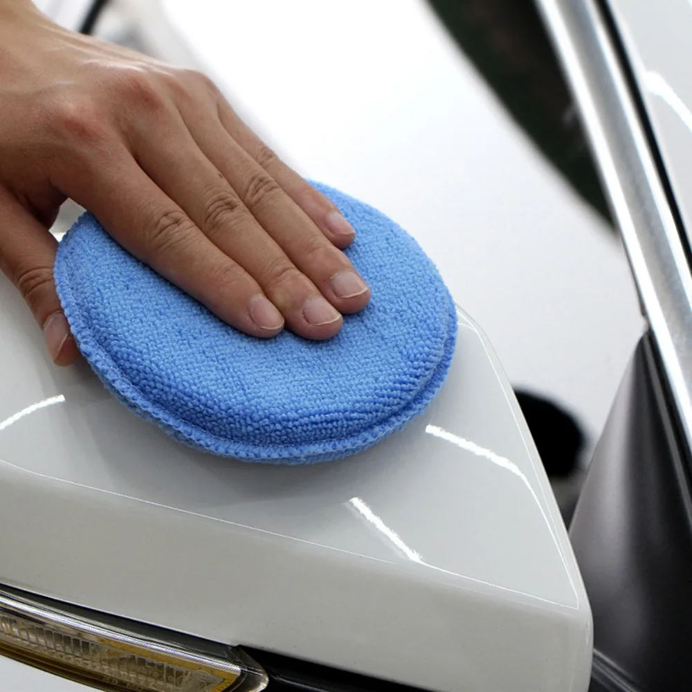 2pcs Car Polishing Waxing Sponges Pad Microfiber Wax Towel Ultra-Soft Polishing Waxing Pocket Auto Care Polish Foam Sponge