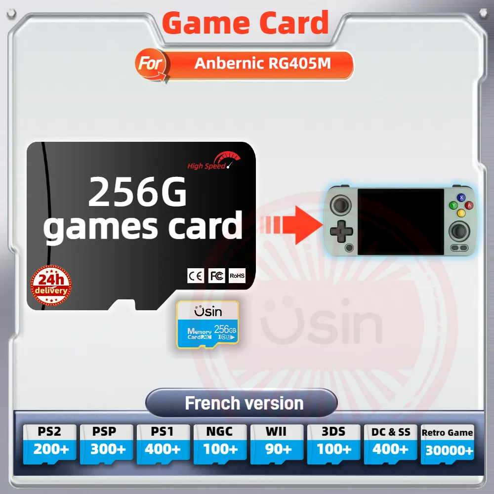 Memory Game Card For Anbernic RG405M RG556 French version Retro PS2 PSP Games Android Gaming portable Console SD TF H-SPEED 256G