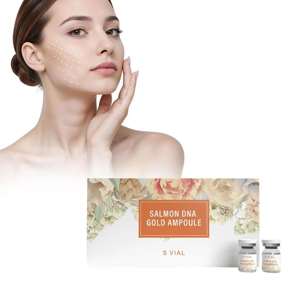 Salmon DNA Gold Ampoule Micro-needle Serum Set, PDRN Skin Repairing Concentrate Ampoule, Hydrating Rejuvenating Face Serum Kit