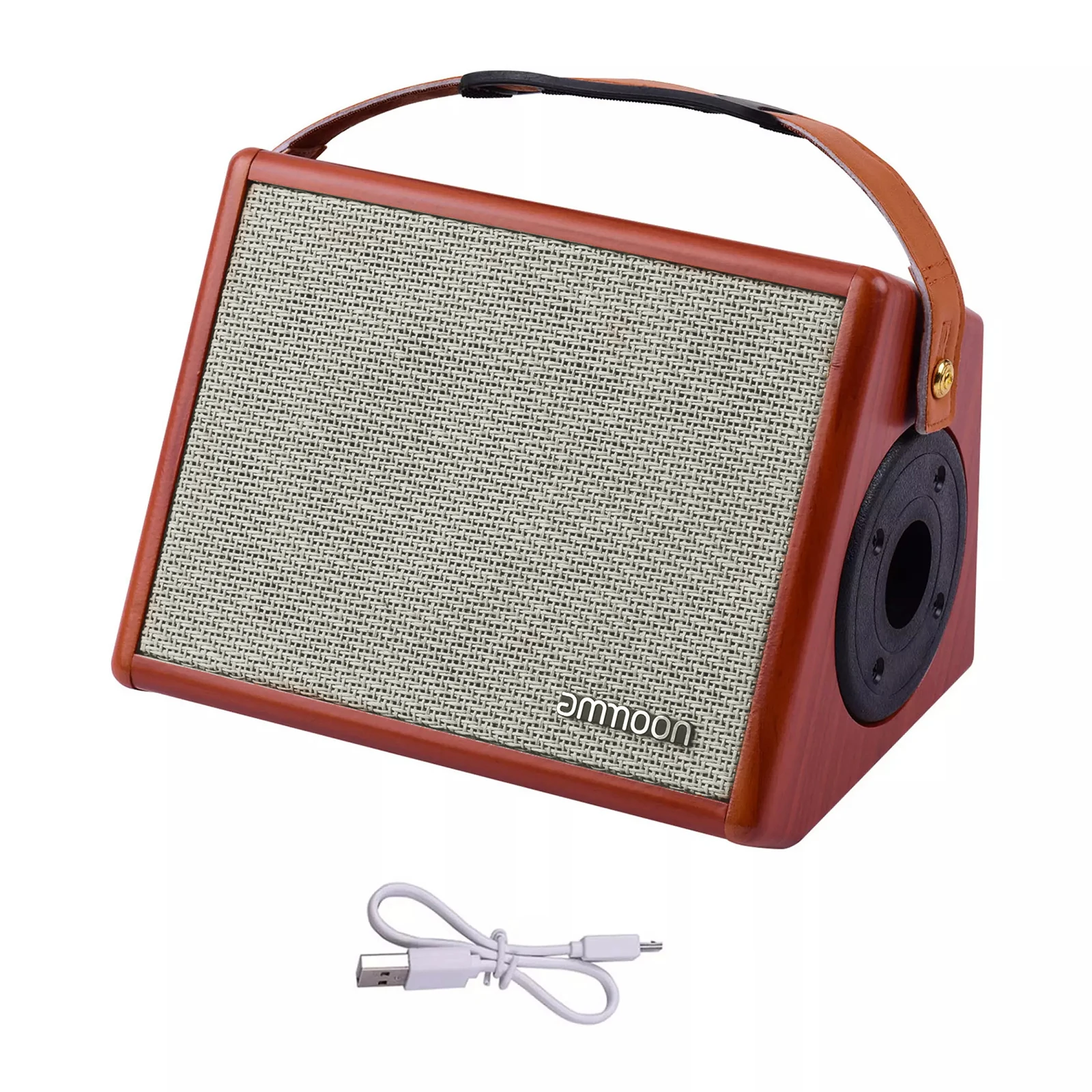 ammoon AC-25 25W Portable Acoustic Guitar Amplifier Rechargeable Wireless BT Speaker Indepedent Reverb Microphone Available