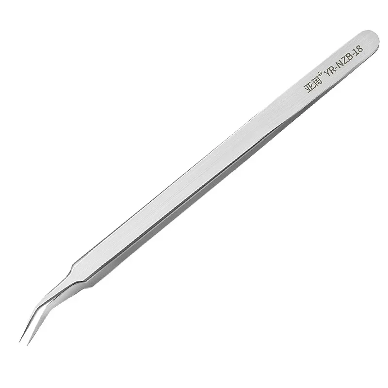 

~Industrial grade small forceps stainless steel plucking pinch curved pointed bird's nest picking tool maintenance