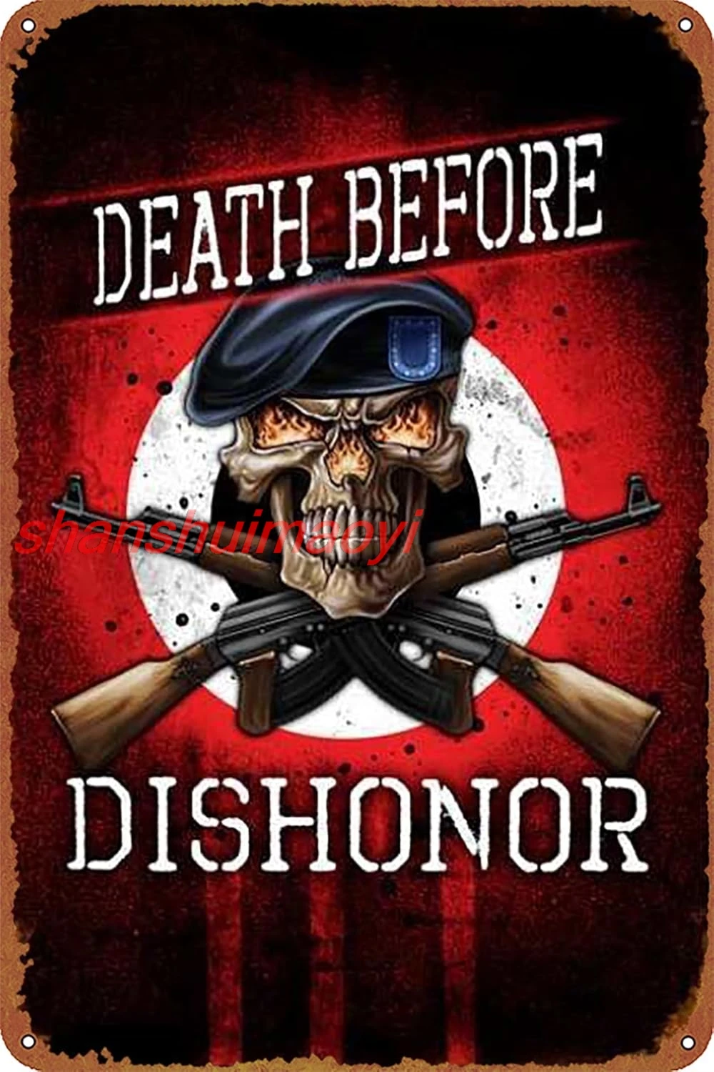 Death Before Dishonor Music Poster Metal Tin Sign Retro Wall Signs for Home Cafe Bar Pub Wall Decor 8x12 inch KJF