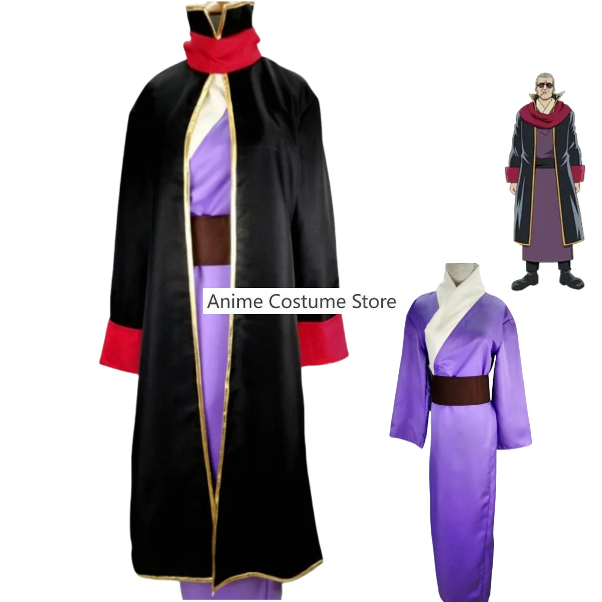 

Костюм для косплея из аниме Gintama matsudairkatakuriko, черная накидка Shinsengumi, Униформа, полный комплект для мужчин и женщин, карнавальный костюм на Хэллоуин