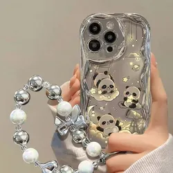 Cartoon Panda Phone Case For Samsung Galaxy A55 A35 A25 A15 A54 A24 A33 A34 A73 5G A32 A51 A52 A53 A71 A72 A30 A50 A50S soft