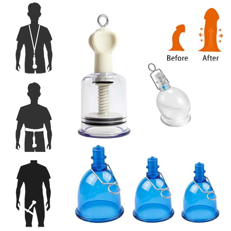 Cup Accessories for Penis Extender Pump Enlarger Stretcher Vacuum Cups Replacement for Enhancer Hanger Trainer Sex Toys for Men