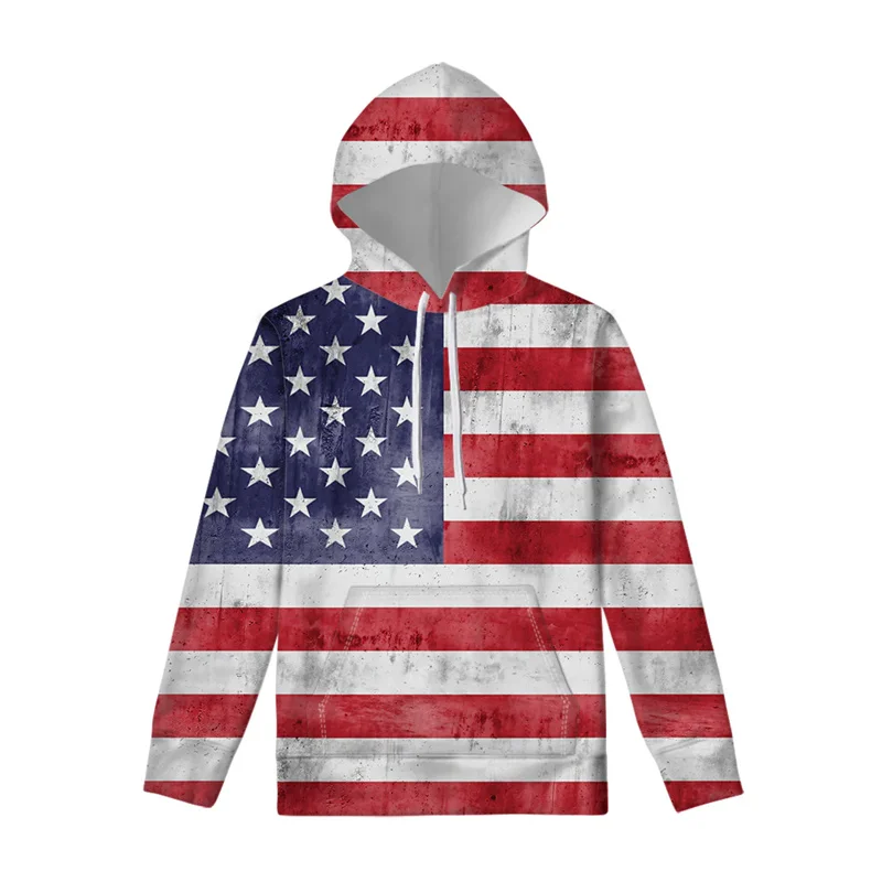 

American Flag 3D Printed Hoodies Fashion Trend Long Sleeve Mens Womens Star Pattern Pullovers Street Loose Casual Sweatshirts