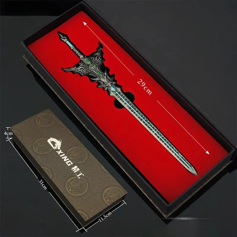 

29cm Perfect World Anime Peripherals Alloy Figure Model Reincarnation Sword Toy Weapon Cosplay Prop Gifts Box All Metal Collects