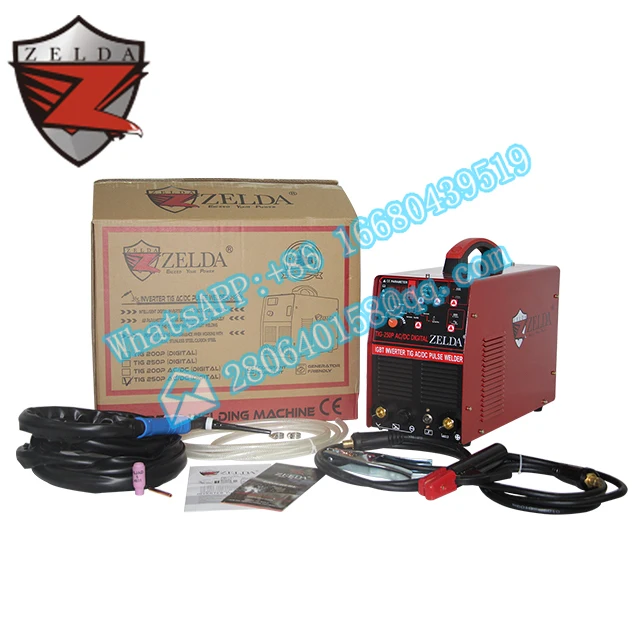 Zelda AC DC Tig Welder 1 Phase 220V Arc Welders 2T 4T Pulse Argon Gas Aluminum Welding Machine