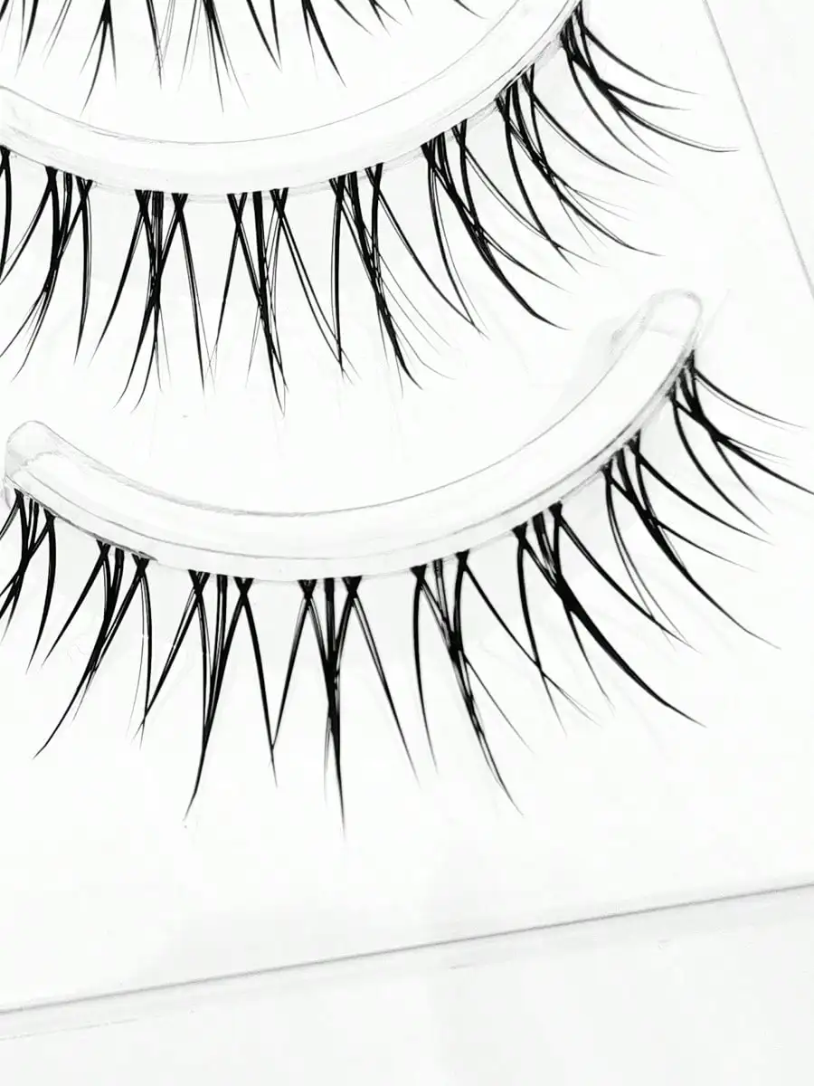 ขนตาปลอมน้ําหนักเบาพิเศษ 5 คู่, ขด C ขนาด 7-13 มม., แถบโปร่งใสดูเป็นธรรมชาติขนตาปลอมแบบใช้ซ้ําได้