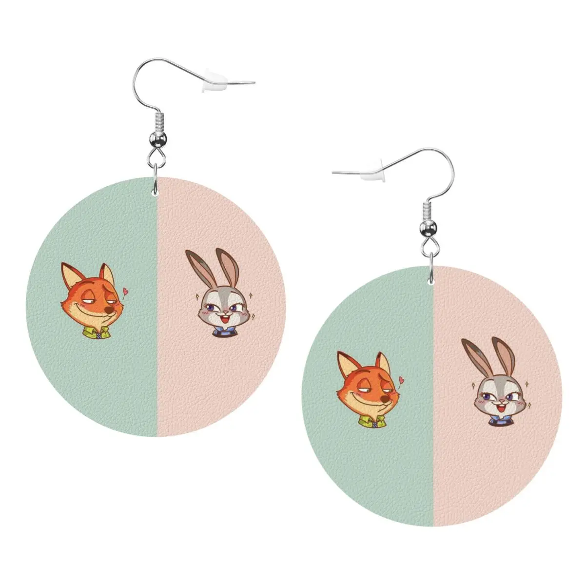 

Индивидуальные висячие серьги-капли из кожи с принтом Zootopia, милые мультяшные серьги из ПВХ-кожи для подарков, изящные украшения